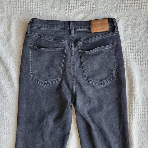 Denim Forum The Twiggy High Rise Flare 28L High-Waisted Flared Jeans- Black - Picture 5 of 12